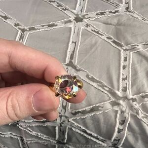 Alchemia gold aurora borealis adjustable prong set ring